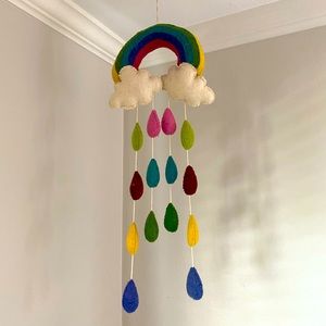 SALE: Rainbow and Clouds hanging mobile